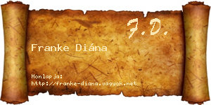 Franke Diána névjegykártya